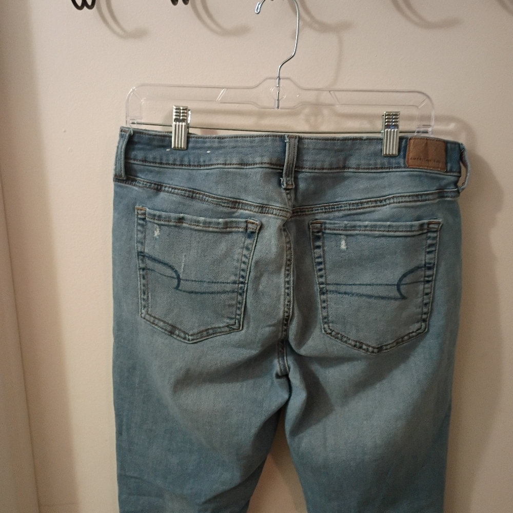 American Eagle Outfitters Skinny Jegging Ripped Jeans Size 14 Short - Picture 3 of 7